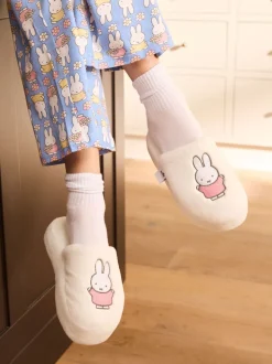 Skinnydip White Miffy x Pink Dress Slippers