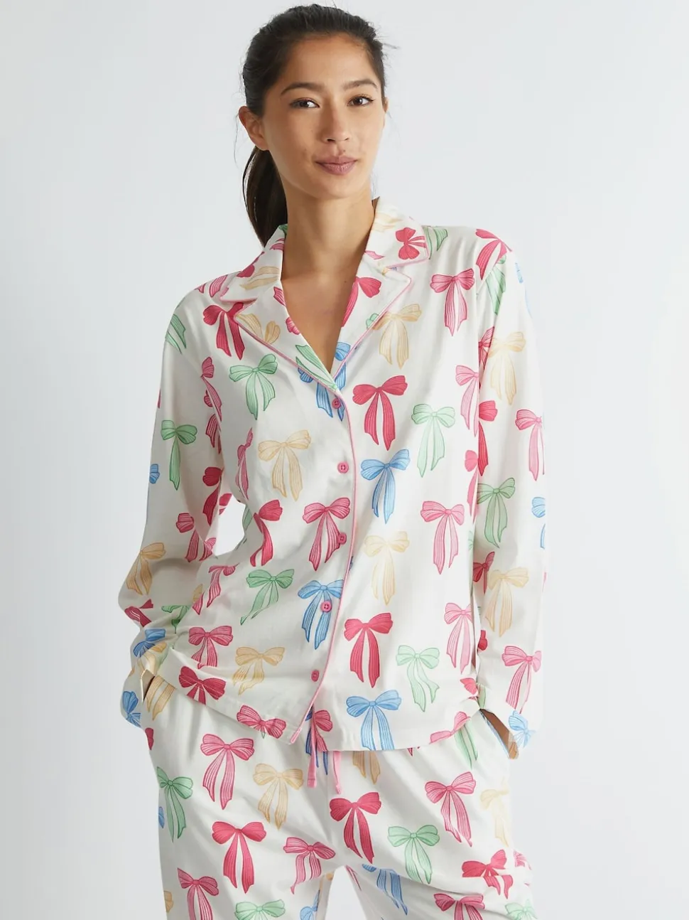 Skinnydip White Multicolour Bow Pyjama Set