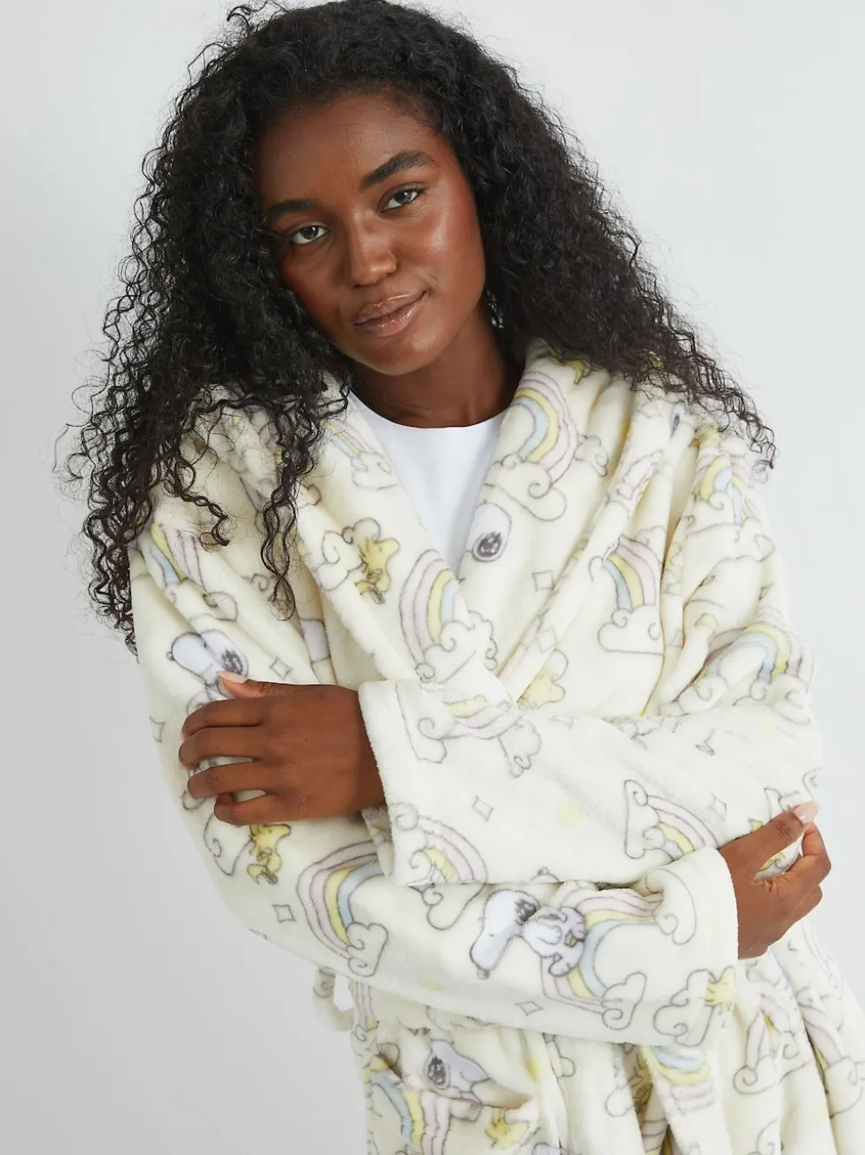 Skinnydip White Peanuts x Skinnydip Snoopy Rainbow Print Dressing Robe