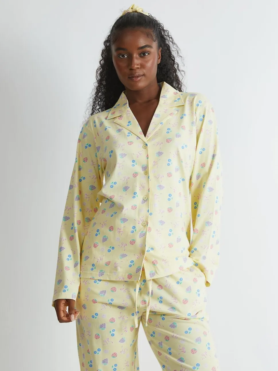Skinnydip Yellow Yellow Ditsy Fruit Pyjama Set
