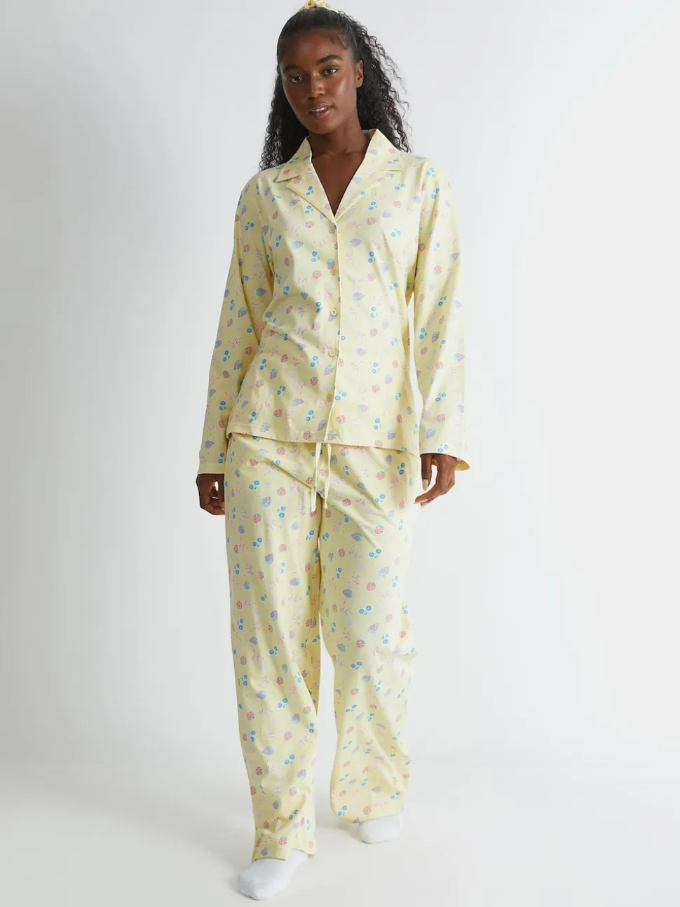 Skinnydip Yellow Yellow Ditsy Fruit Pyjama Set