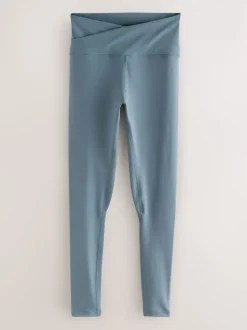 Slate Blue Balance Wrap Front Yoga Leggings