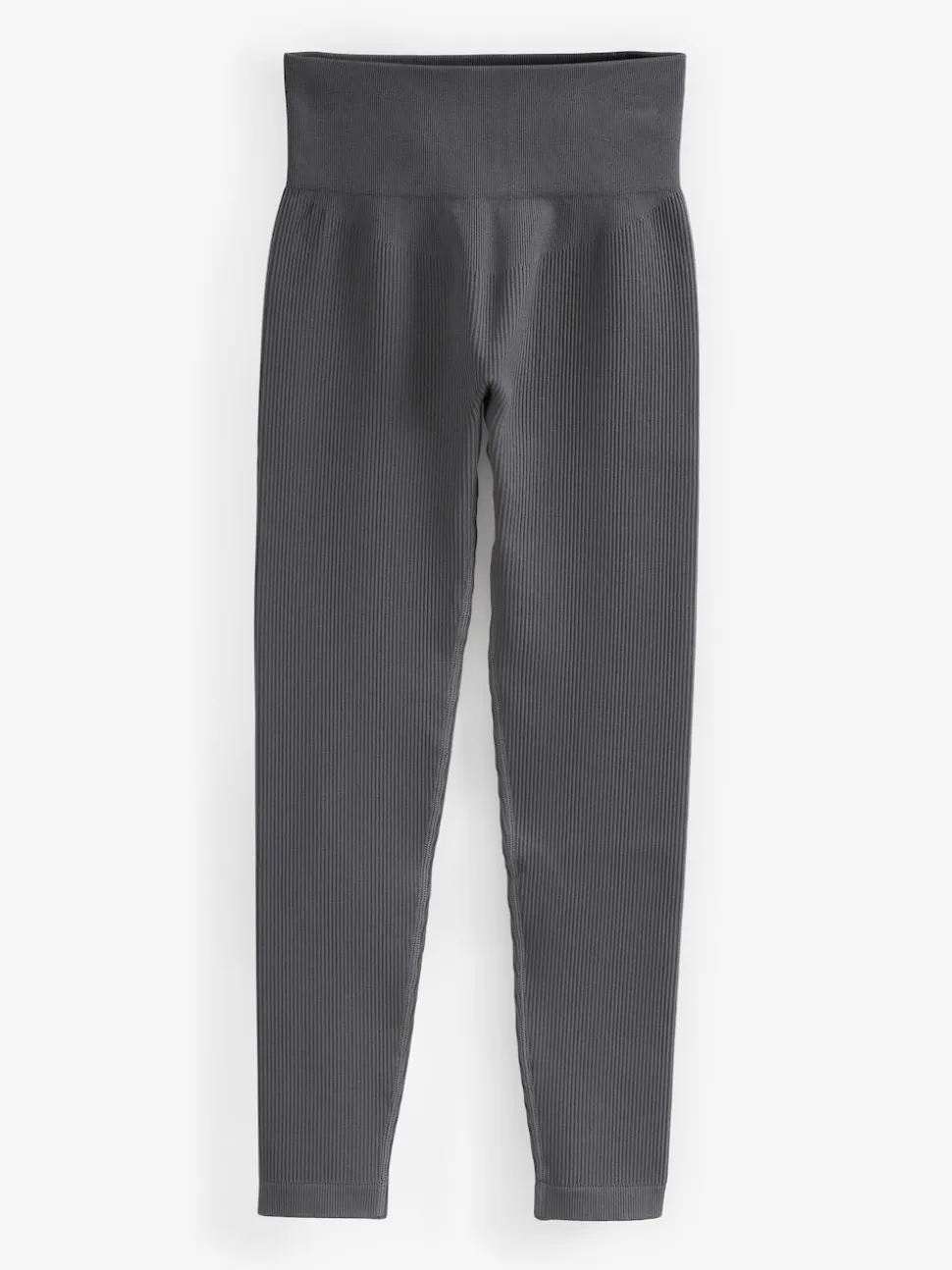 Slate Grey Ribbed Seamless High Waist Leggings