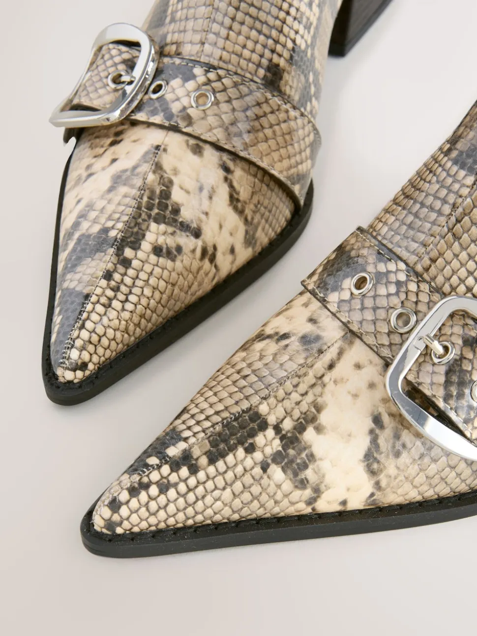 Snake Print Forever Comfort® Cut Out Buckle Detail Ankle Boots