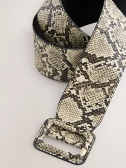 Snake Print PU Wide Belt