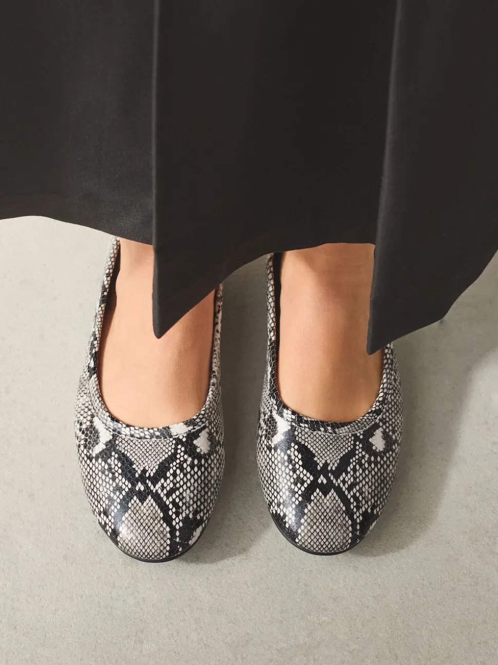 Snake Standard/Wide Fit Ballerina Shoes