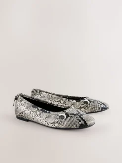 Snake Standard/Wide Fit Ballerina Shoes