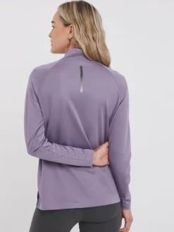 Snowdonia Purple Base Layer Quarter Zip Neck Top