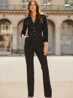 Sosandar Black Utility Pocket Jumpsuit