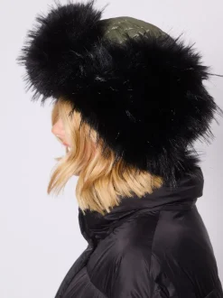 South Beach Green Faux Fur Ski Trapper Hat