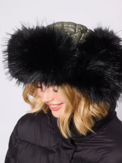 South Beach Green Faux Fur Ski Trapper Hat