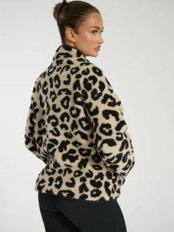 South Beach Natural Borg Quarter Zip Jacket