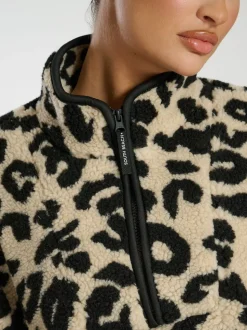South Beach Natural Borg Quarter Zip Jacket
