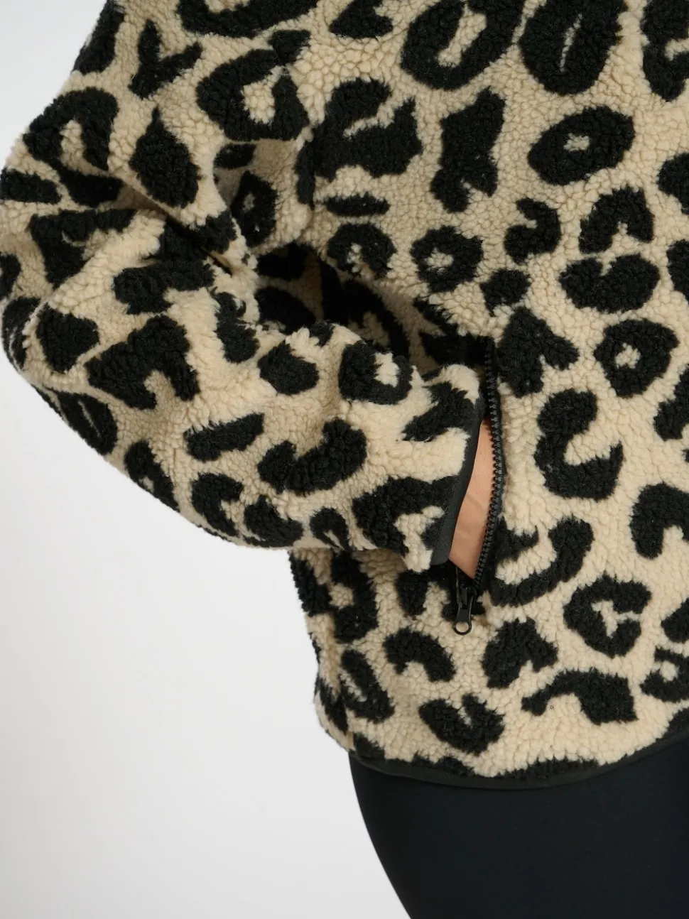 South Beach Natural Borg Quarter Zip Jacket