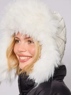 South Beach White Faux Fur Ski Trapper Hat