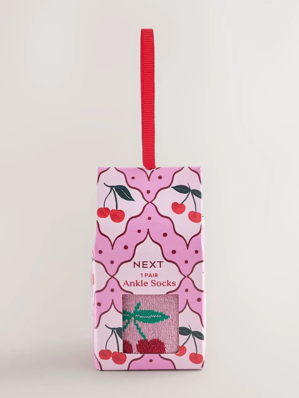 Sparkle Cherries 1 Pack Ankle Socks in a Gift Box