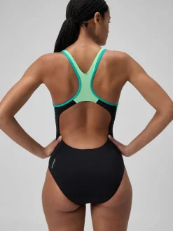 Speedo Blue Placement Laneback Swimsuit