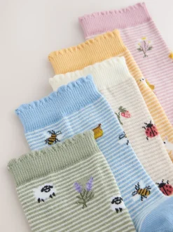Spring Print Ankle Socks 5 Pack