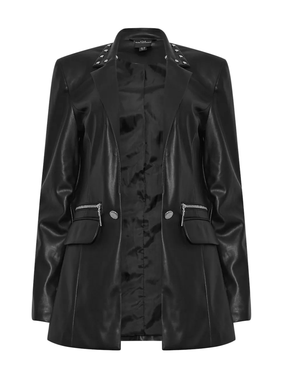 Star by Julien MacDonald Black PU Studded Collar Jacket