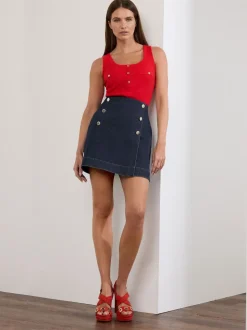 Star by Julien MacDonald Blue Wrap Denim Skirt