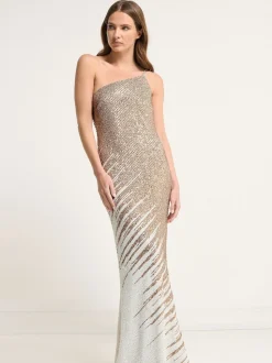 Star by Julien MacDonald Natural Maxi Sequin Dress