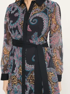 Star by Julien MacDonald Black Paisley Print Shirt Dress