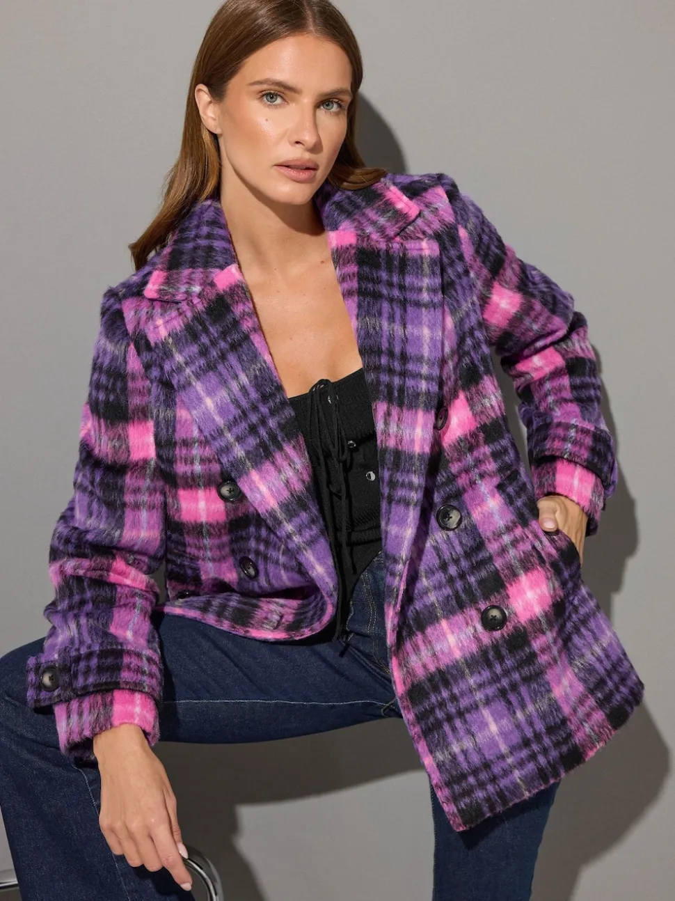 Star by Julien MacDonald Purple Pea Coat