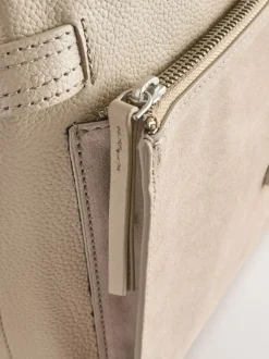 Stone Leather Pocket Messenger Bag