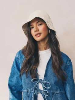Stone Linen Blend Bucket Hat