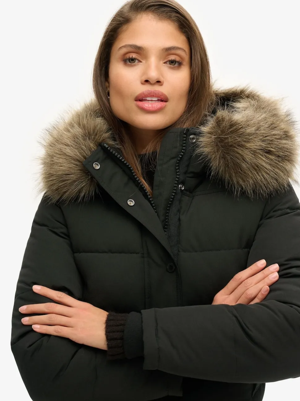 Superdry Black Everest Hooded Bomber Jacket