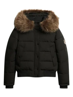 Superdry Black Everest Hooded Bomber Jacket