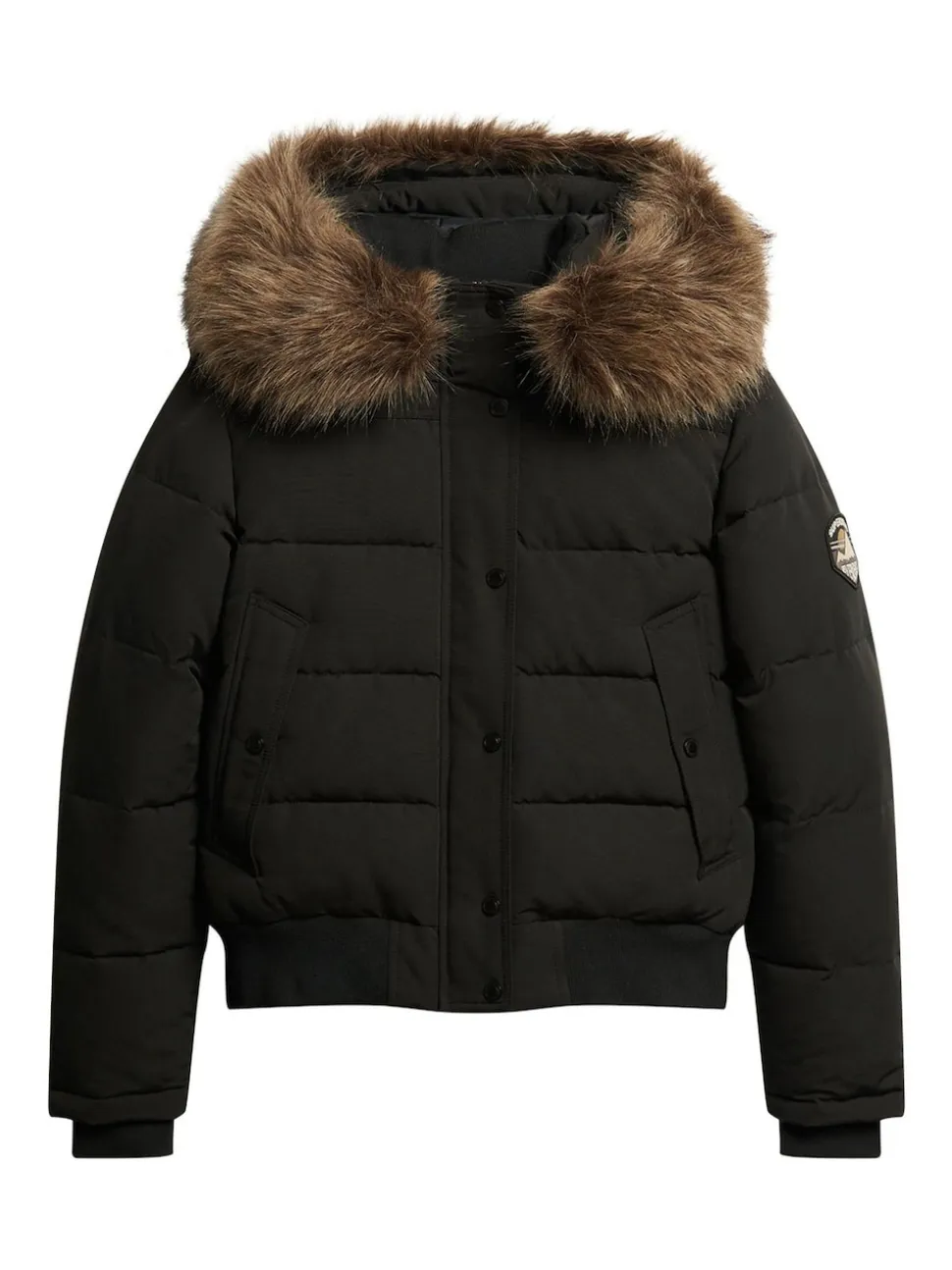 Superdry Black Everest Hooded Bomber Jacket