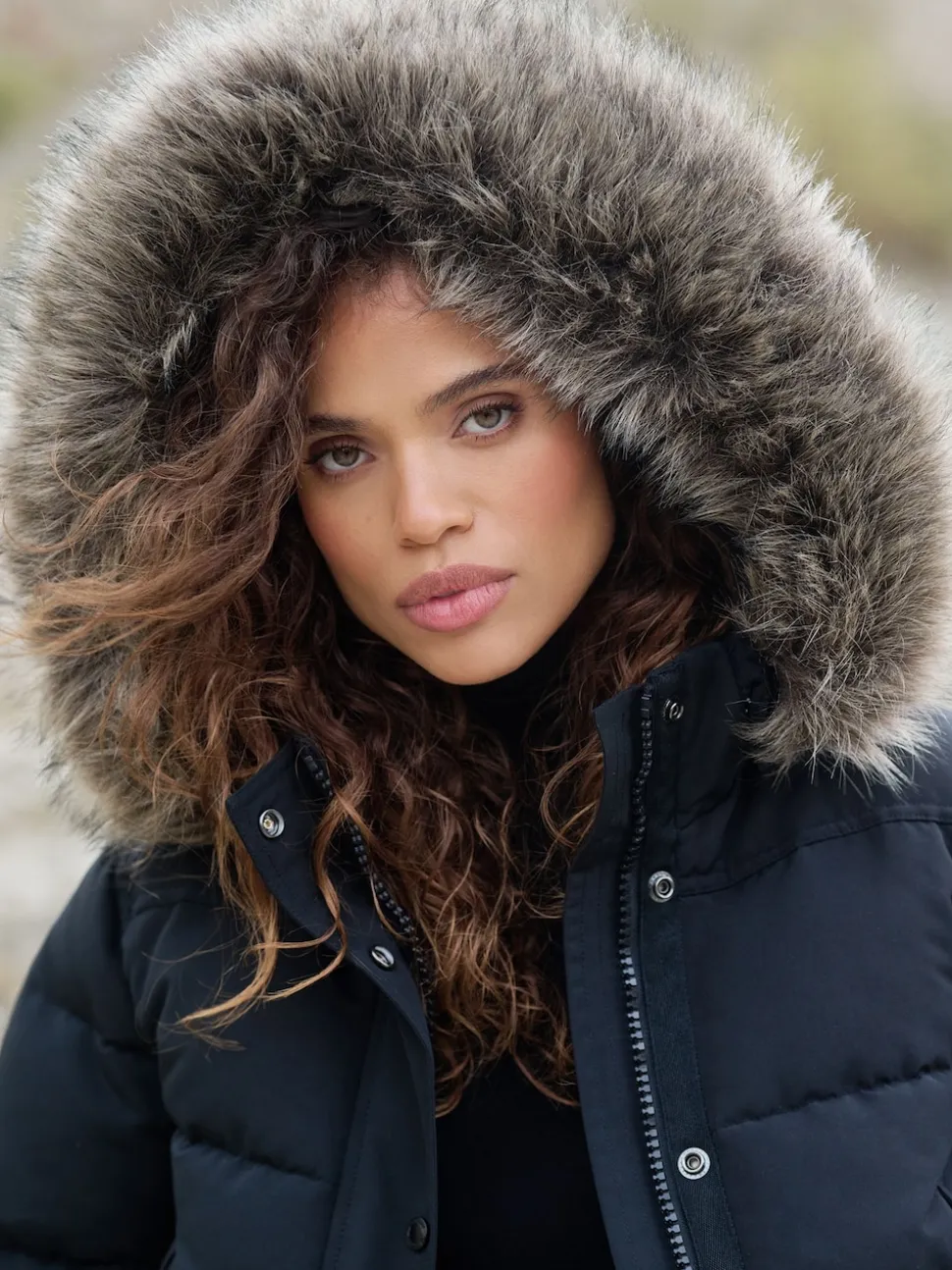 Superdry Black Everest Hooded Bomber Jacket