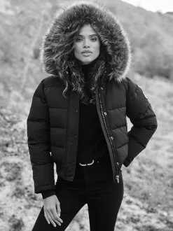 Superdry Black Everest Hooded Bomber Jacket