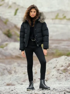 Superdry Black Everest Hooded Bomber Jacket