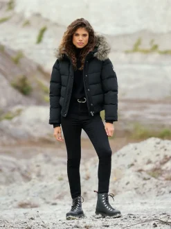 Superdry Black Everest Hooded Bomber Jacket