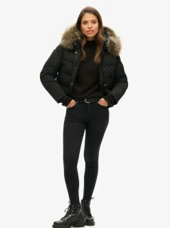 Superdry Black Everest Hooded Bomber Jacket
