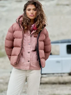 Superdry Brown Hooded Sports Puffer Jacket