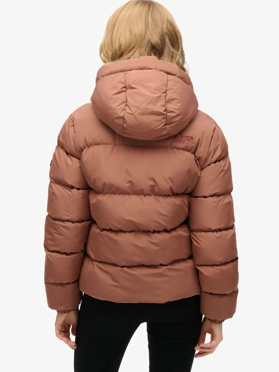 Superdry Brown Hooded Sports Puffer Jacket
