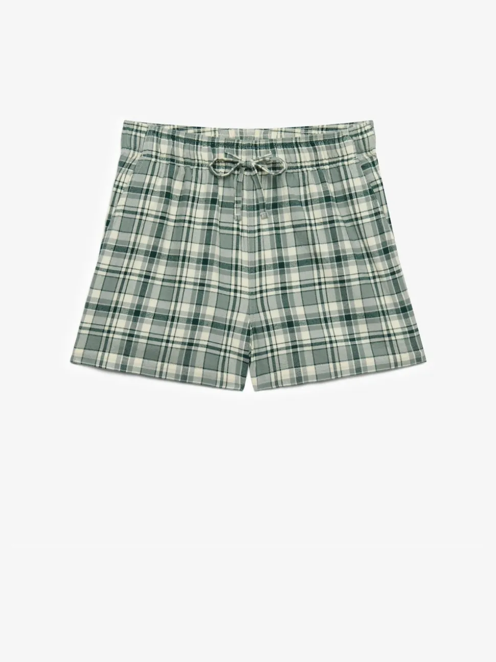 Superdry Green Check Cotton Elastic Shorts