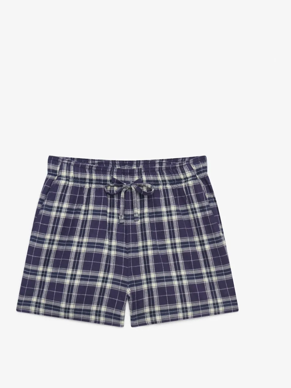 Superdry Navy Check Cotton Elastic Shorts