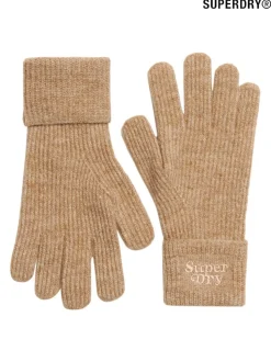 Superdry Toasted Coconut Brown Soft Rib Knit Gloves