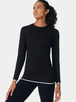 Sweaty Betty Black Modal Crew Neck Base Layer Top