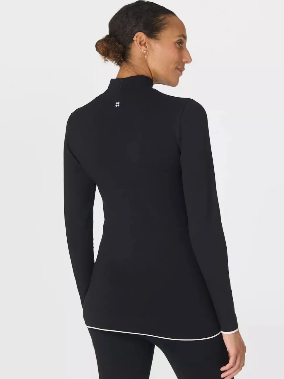 Sweaty Betty Black Modal High Neck Base Layer Top