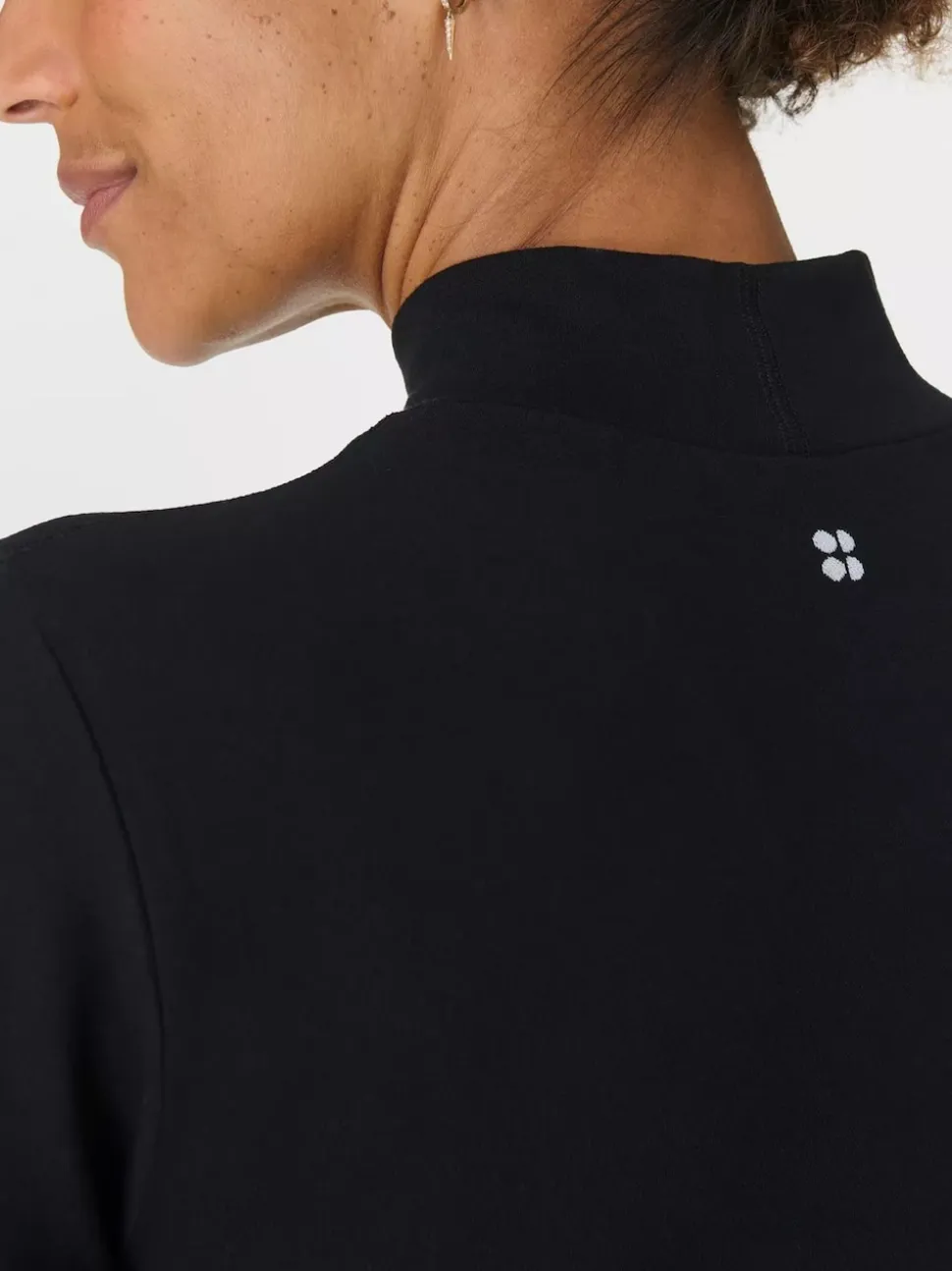 Sweaty Betty Black Modal High Neck Base Layer Top