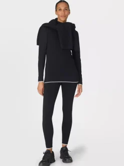 Sweaty Betty Black Modal High Neck Base Layer Top