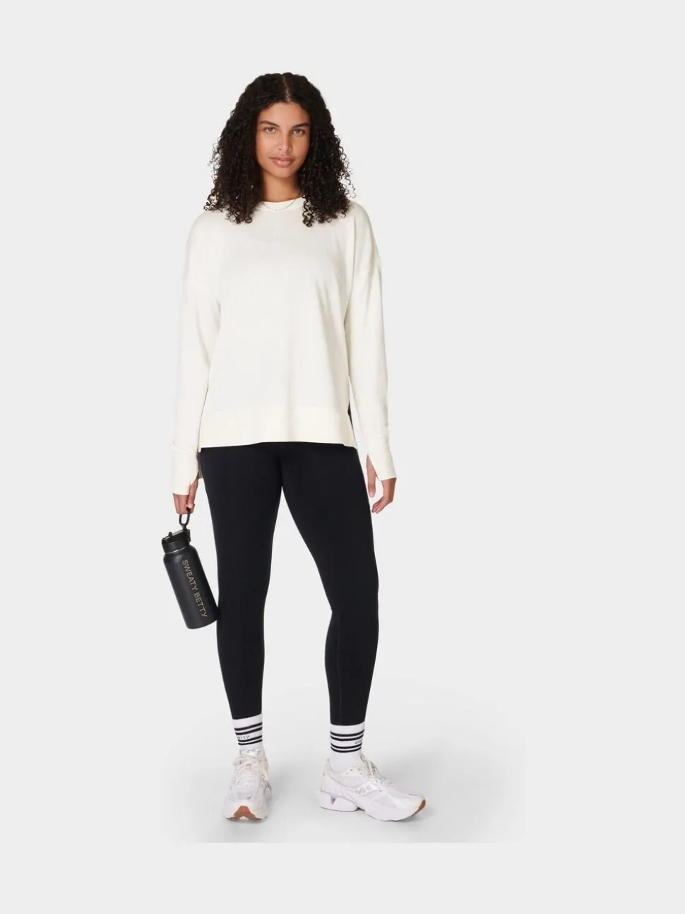 Sweaty Betty Lily White After Class Longline Sweatshirt