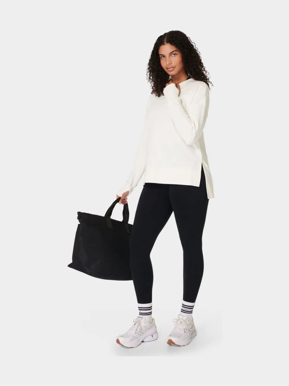 Sweaty Betty Lily White After Class Longline Sweatshirt