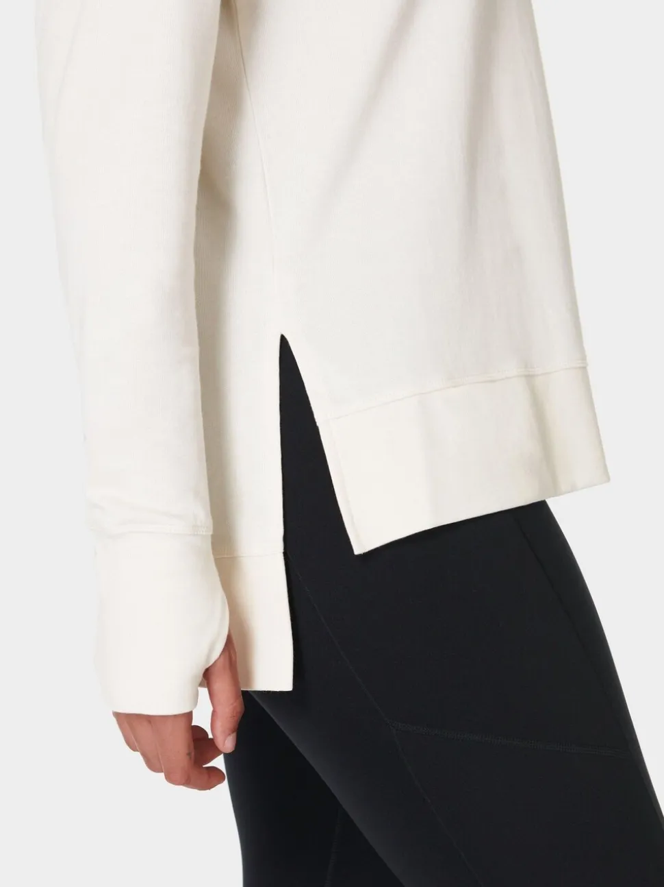 Sweaty Betty Lily White After Class Longline Sweatshirt