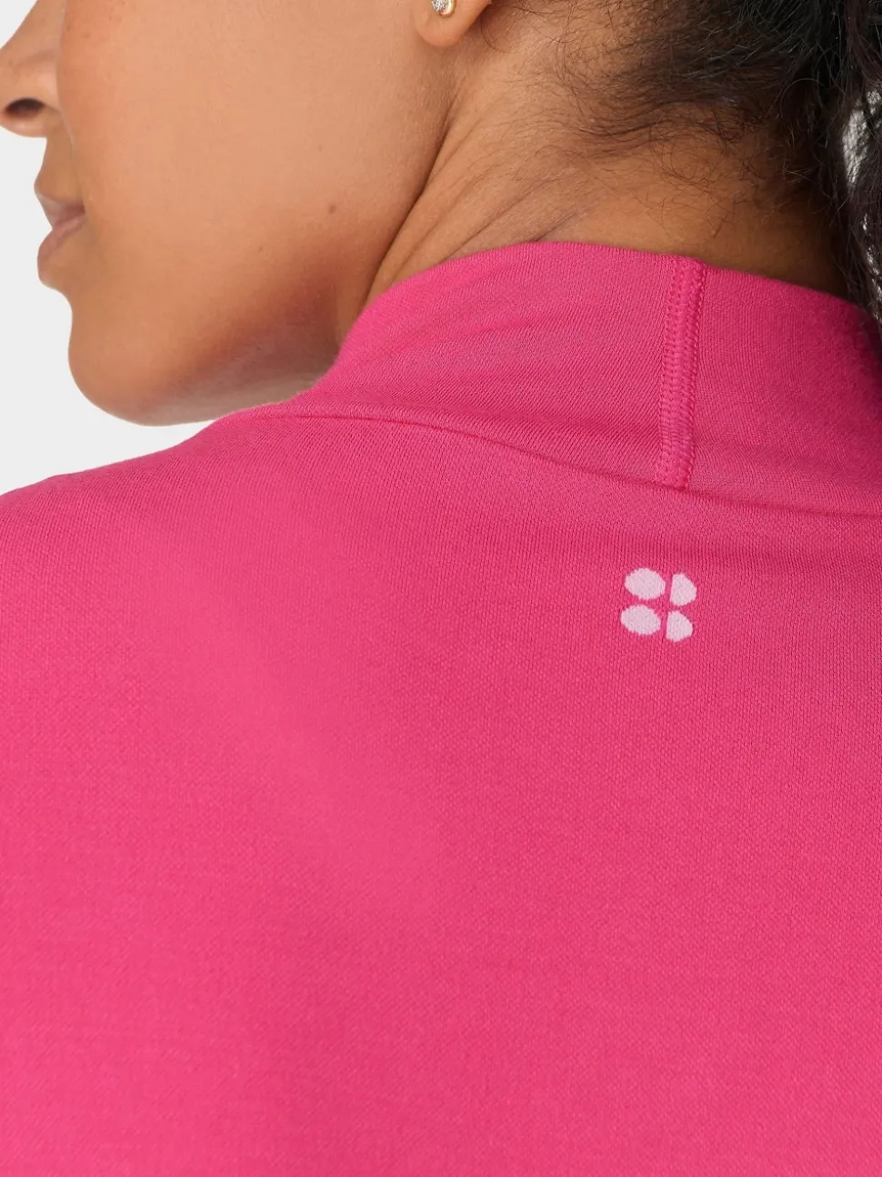 Sweaty Betty Pink Modal High Neck Base Layer Top
